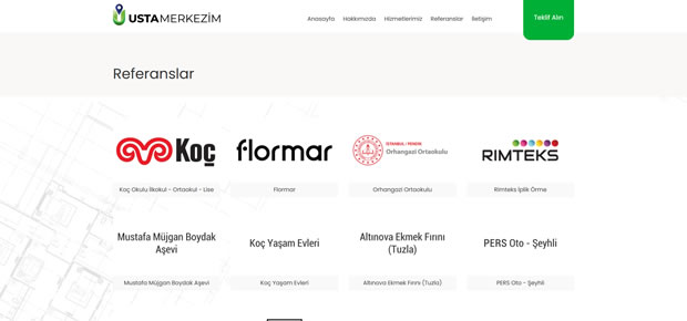 Usta Merkezim Mimarlık ve Dekorasyon Web Sitesi