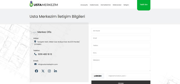 Usta Merkezim Mimarlık ve Dekorasyon Web Sitesi
