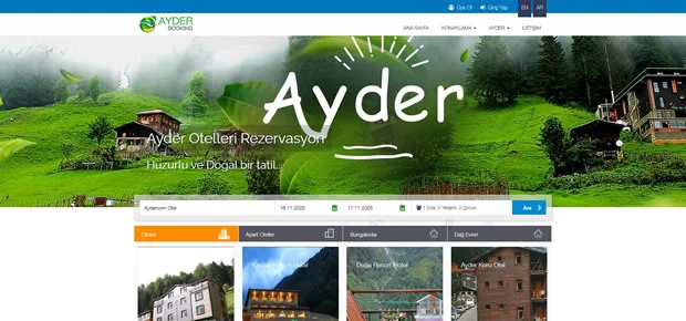 Ayder Booking Çok Dilli Rezervasyon Platformu
